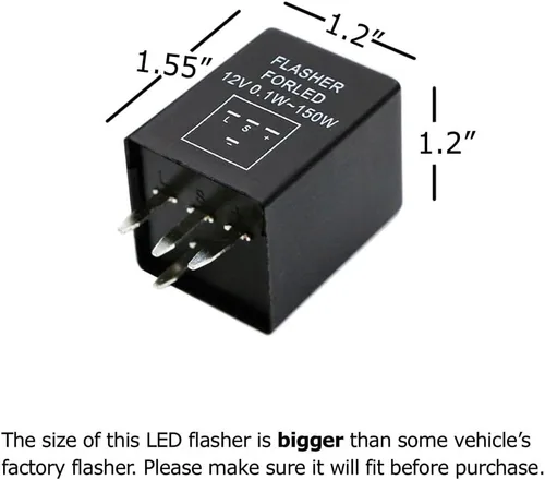 Miniatura 4 de iJDMTOY Relé electrónico de 4 pines EP29 EP29N para luces LED de giro, solución para intermitentes de flash rápido hiper