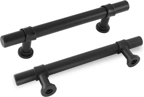 Miniatura 21 de Goldenwarm Paquete de 25 Tiradores Negros para Gabinetes de 3 Pulgadas Manijas para Gabinetes de Cocina Negras Manijas de Cajón Negras Tiradores