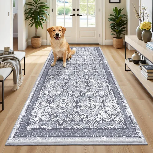 Miniatura 30 de Vaukki - Alfombra de pasillo, suave y peluda, alfombra antideslizante lavable, para lavandería, cocina, granja, baño, entrada y dormitorio