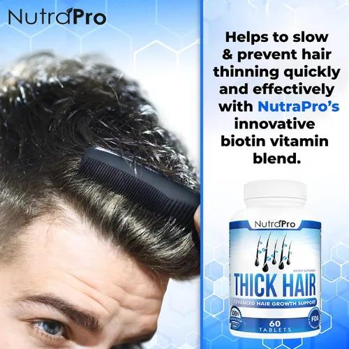 Miniatura 3 de NutraPro Vitaminas para el crecimiento del cabello para hombres, suplemento anti pérdida de cabello, píldoras de crecimiento del cabello y barba
