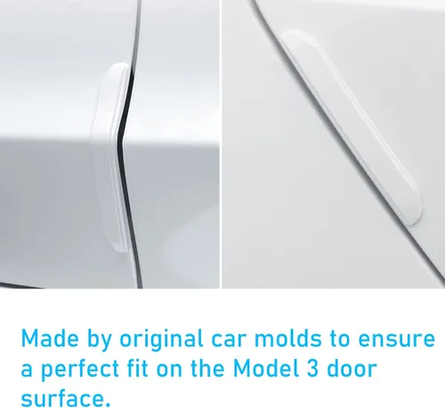 Miniatura 2 de Compatible con Tesla Model 3 Protectores de Bordes de Puerta, 4 Piezas Tiras Anticolisión Blancas para Puertas de Automóvil para Model 3 2017 2018