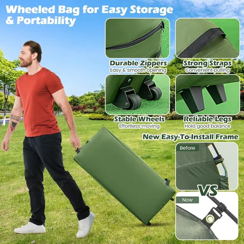 Miniatura 6 de Tangkula Combo de Catre de Tienda 5 en 1 con Toldo, Colchón de Aire, Saco de Dormir, Almohada, Tienda Individual Elevada con Bolsa de Transporte