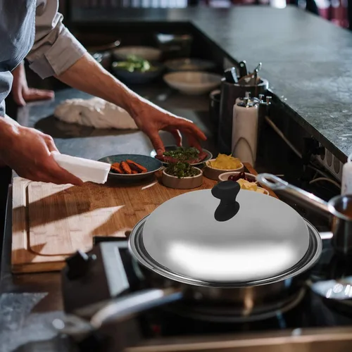 Miniatura 8 de Cubierta de olla de acero inoxidable Tapa de cocción anti-quemaduras, herramienta de cocina multiusos para sartén Olla evita salpicaduras de aceite