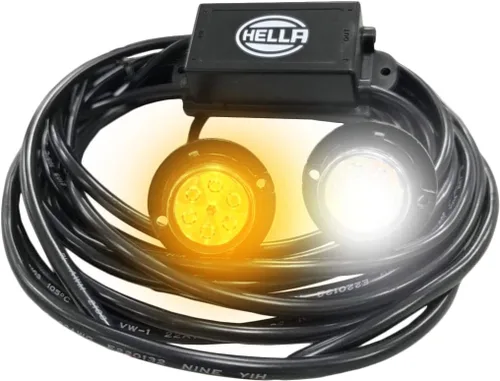 Miniatura 2 de HELLA H22901031 Faros LED ocultos, 12/24 VCC, 37 patrones intermitentes, ámbar/blanco