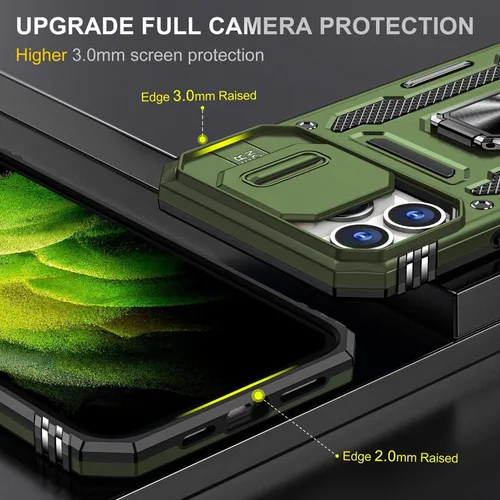 Miniatura 72 de Funda para iPhone 13 Pro con funda para cámara, con soporte de anillo para soporte, con función de montaje magnético para automóvil, para iPhone 13