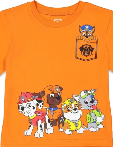 Miniatura 7 de Nickelodeon Paw Patrol - Conjunto de camiseta sin botones y pantalones cortos de felpa francesa, tallas de bebé a niño grande (12 meses - 10-12)