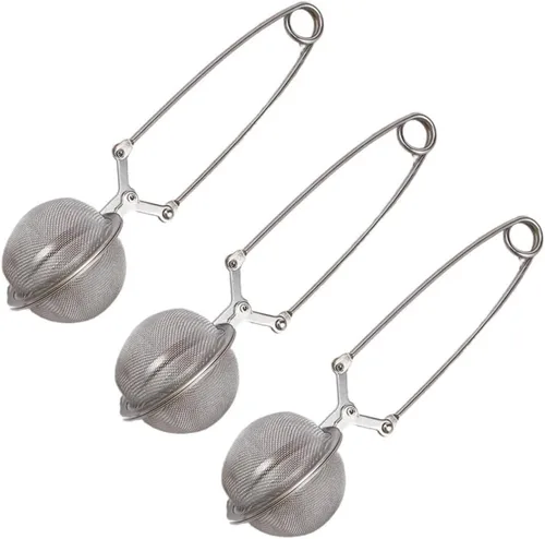 Miniatura 10 de Colador de té de malla de acero inoxidable con asa, filtro de metal, bola de filtro de té, café, hierba, especias, difusor de té (1 unidad, pequeña)