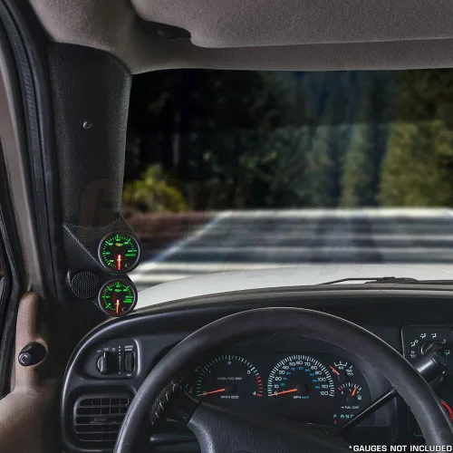 Miniatura 2 de GlowShift Cápsula negra de doble calibre de pilar de tamaño completo compatible con Dodge Ram Cummins 1500 2500 3500 1998-2002 – Recorte de altavoz