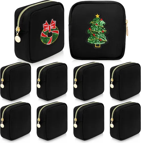 Giesiery 9 mini bolsas de maquillaje a granel de nailon para cosméticos, bolsa de viaje, bolsa organizadora de artículos de tocador, bolsa pequeña