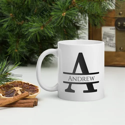 Miniatura 2 de Taza de café personalizada con monograma, letra inicial A personalizada para mujeres, hombres, niñas, niños, papás, mamás amigos, taza de café