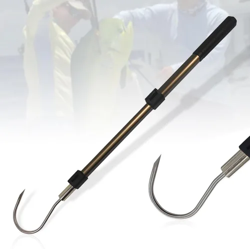 Miniatura 17 de Dutiplus Caña de pescar telescópica con dientes de 1~5, arpón de pesca de mar y hielo con barbas, lanza de pesca para caza de peces, ranas, topos