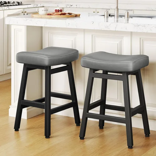 Miniatura 11 de Raynesys - Juego de 2 taburetes de bar de altura de mostrador, Taburetes de bar de 24 pulgadas para encimera de cocina, Taburetes de cocina