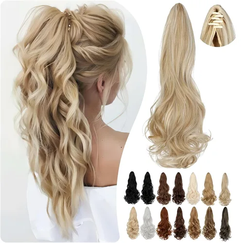 Miniatura 10 de Extensión de cola de caballo de 18 pulgadas, 20 pulgadas, larga, rizada, ondulada, recta, con clip, de aspecto natural, extensión de cabello