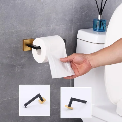 Miniatura 9 de GERZWY Soporte de papel higiénico de baño Dispensador de papel higiénico de acero inoxidable Soporte de rollo de pañuelos Soporte de pared