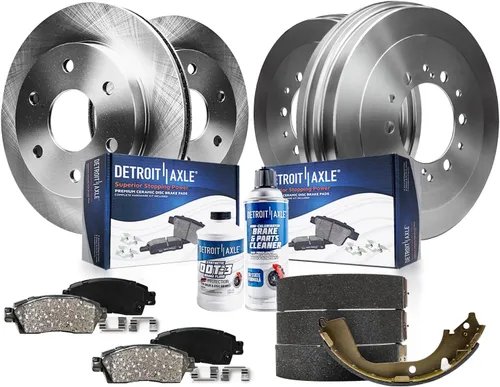 Miniatura 25 de Detroit Axle - Kit de frenos para Ford 18-21 Transit Connect, Rotores de freno de disco delantero y trasero Pastillas de freno de cerámica 2018 2019