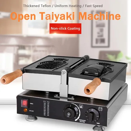 Miniatura 3 de Taiyaki - Plancha para hacer gofres de pescado, máquina eléctrica Taiyaki, máquina para hacer gofres de mermelada o helado de uso comercial