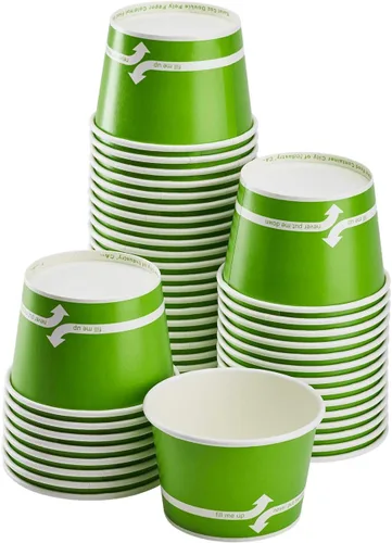 Miniatura 26 de Karat [227 ml - 1000 uds] Tazas de helado de papel y cuencos de sopa para alimentos calientes/fríos - Ideal para sopa, helado, yogur y aperitivos