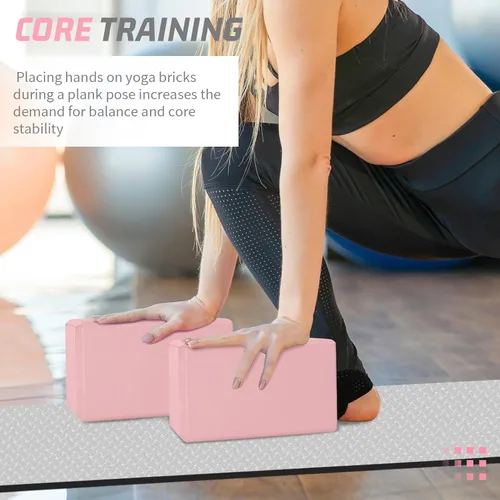 Miniatura 6 de Biguphate Bloques de yoga, paquete de 2 bloques de yoga de espuma EVA de soporte, sin látex, bloques de ejercicio antideslizantes, accesorios