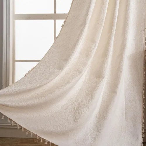 Miniatura 25 de ENJOYBRIDAL - 2 paneles de cortinas, florales, estilo bohemio, de granja, rústico o clásico, semitraslúcidas, con bolsillo para cortinero y borlas