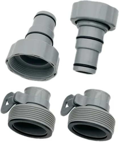 Paquete de 4 adaptadores de manguera de piscina, juegos de adaptadores de manguera de repuesto para piscinas sobre el suelo: 2 adaptadores de