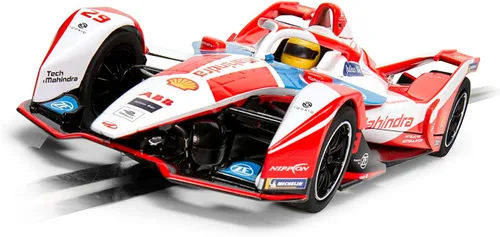 Miniatura 2 de Scalextric Fomula E Spark SRT05e Mahindra Racing 1:32 Slot Race Car C4285, rojo y gris