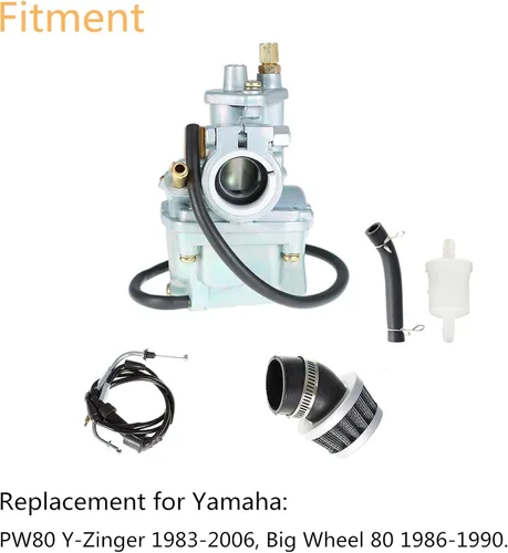 Miniatura 3 de WFLNHB Repuesto de carburador para Yamaha PW80 Y-Zinger Big Wheel 80 BW80 Dirt Bike con cable de acelerador de filtro de aire