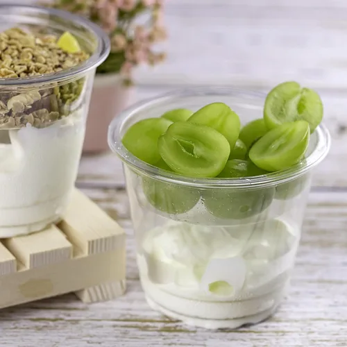 Miniatura 6 de TOFLEN Vasos de plástico transparente para yogur y parfait con tapas, desechables para llevar, tazas de cereales para desayuno, aperitivos, frutas