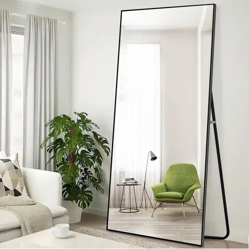 Miniatura 27 de KIAYACI - Espejo para pared de cuerpo completo, espejo para dormitorio o vestidor, se puede colocar de pie, colgado o apoyado contra la pared