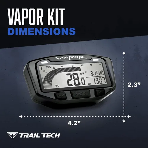 Miniatura 5 de Trail Tech 752-115 Kit de medidor de tacómetro digital de vapor, 1984-2015 Honda Yamaha TRX TW Raptor Wolverine