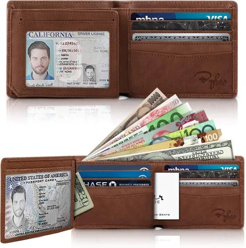 Miniatura 2 de Billetera de dos espacios para identificación, sostenedor de RFID, compartimento para tarjetas de capacidad extra, lo mejor en protección
