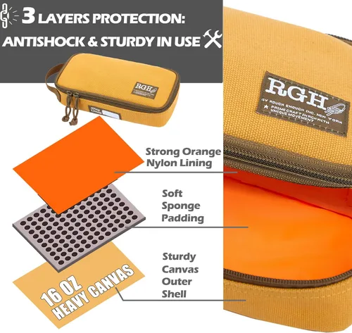 Miniatura 4 de Rough Enough - Bolsa de herramientas pequeña de lona, caja de herramientas portátil con asa de cremallera para motocicleta, bicicleta de carretera