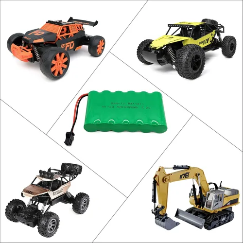 Miniatura 2 de Qsmily® Batería RC de 7.2 V, conector SM, batería recargable de Ni-Cd de 1000 mAh con cable de carga, adecuada para camión RC, camión