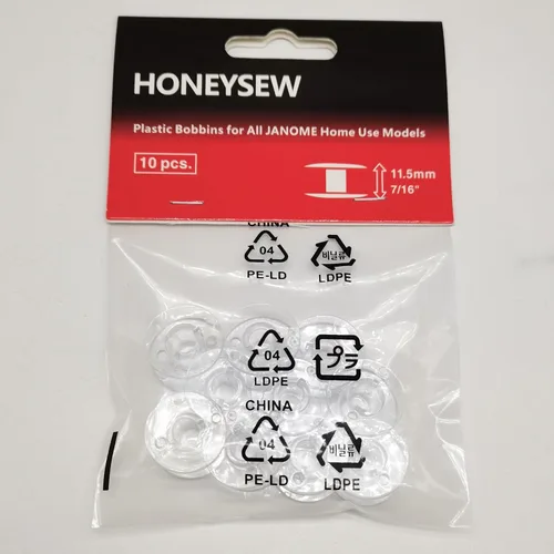 Miniatura 3 de HONEYSEW 10 bobinas de plástico para todos los modelos de uso doméstico Janome (1 pieza (10 unidades)