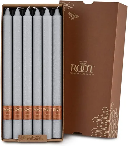 Miniatura 9 de Root Candles Juego de velas sin perfume de mezcla de cera de abeja prémium en caja, Arista Smooth, 9 pulgadas, piedra, 12