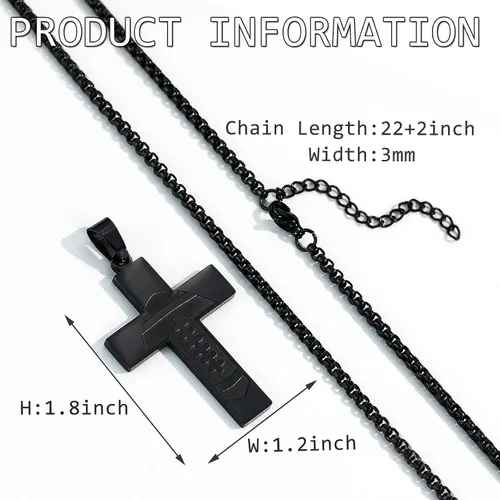Miniatura 3 de Collar de cruz de fútbol para niños, colgante de cruz de versículo bíblico inspirador, cadena de acero inoxidable de 22 + 2 pulgadas, joyería