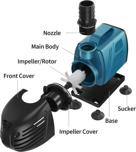 Miniatura 7 de Uniclife Bomba de agua sumergible y en línea de 1000 GPH para acuario, 80 W, 10 pies, bomba de retorno silenciosa CA de 120 V con cable