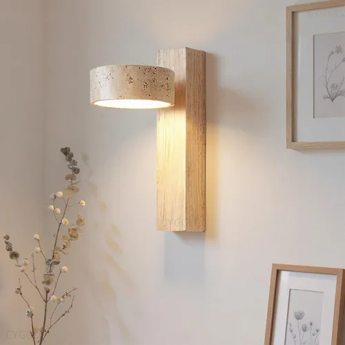 Miniatura 5 de Apliques de pared de travertino, accesorios de iluminación de piedra, iluminación de pared, lámparas de pared para sala de estar, dormitorio, LED