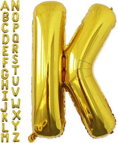 Miniatura 24 de VHUWE Globo dorado de 40 pulgadas con letra B, globos de helio de aluminio del alfabeto de Mylar de gran tamaño para fiesta de cumpleaños