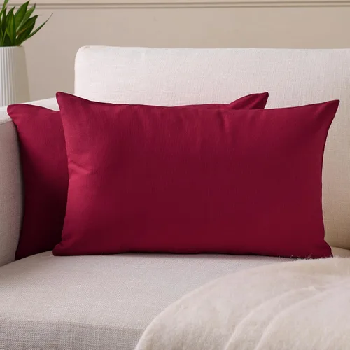Miniatura 100 de Encasa XO Juego de 2 fundas de almohada de 12 x 12 pulgadas, color beige, sin rellenos, fundas de almohada de algodón para sala de estar, cama