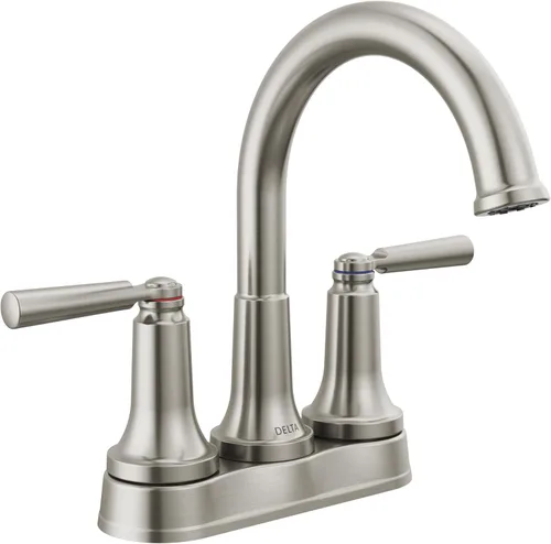 Miniatura 7 de Grifo de Baño Delta Faucet Saylor Centerset Cromado, Grifo de Baño Cromado para Lavabo de Baño, Grifo de Lavabo de Baño, Tecnología Diamond Seal