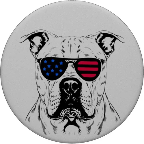 Miniatura 3 de Dogo Argentino Dog 4th July America USA Flag PopSockets Swappable PopGrip