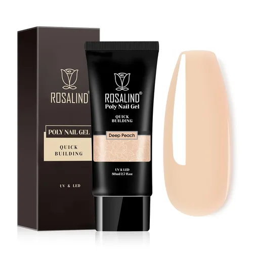ROSALIND - Gel de uñas de polietileno nude de 2.7 onzas, extensión de gel para engrosar las uñas, fácil de usar, necesita lámpara UV