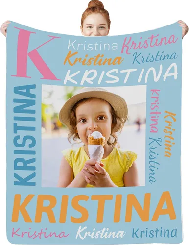 Miniatura 20 de Manta personalizada con nombre para bebés, niños y niñas, mantas de bebé personalizadas con nombre para adultos y niños, manta personalizada