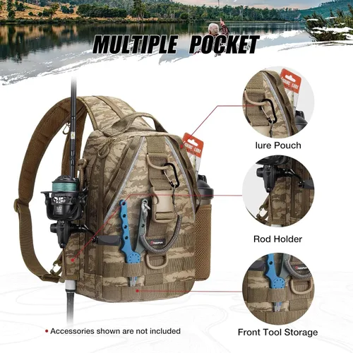 Miniatura 3 de Piscifun Travel X - Bolsa de almacenamiento de pesca resistente al agua para hombres y mujeres, mochila multifuncional de almacenamiento de aparejos
