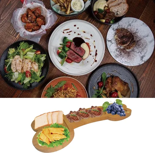 Miniatura 4 de Juego de tablas de queso de bambú, plato de carne y queso, bandeja de bambú para servir, regalos únicos de inauguración de la casa, día del padre