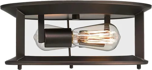 Miniatura 2 de Emliviar Lámpara de techo industrial, lámpara de techo vintage de 2 luces, acabado de bronce aceitado, YE19108-F2 ORB