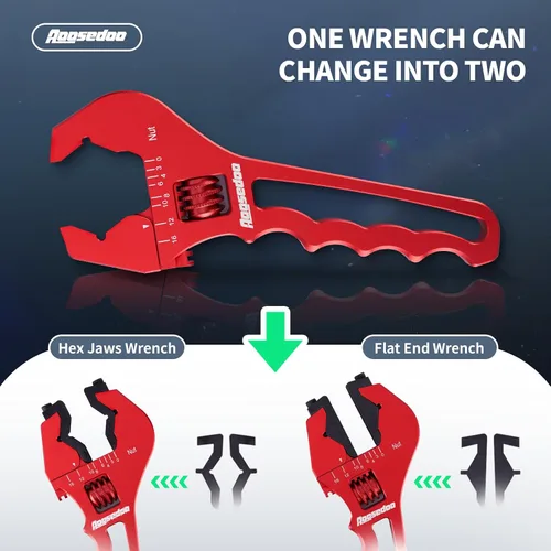 Miniatura 4 de Llave de montaje AN herramienta de montaje AN Llave de montaje de manguera para accesorios 3AN-16AN, aluminio ligero rojo