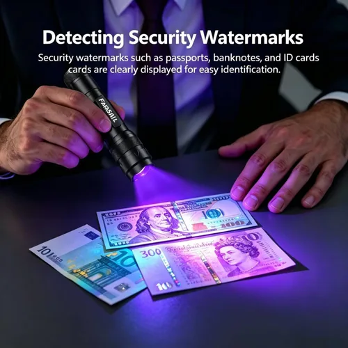 Miniatura 6 de Linterna de luz negra UV, luz negra ultravioleta LED de 395 nm para detección de manchas de orina de mascotas, detector de luz UV portátil