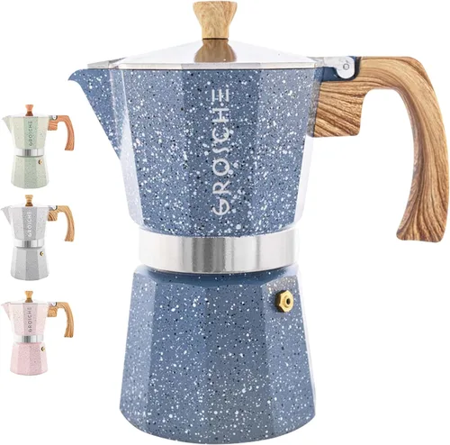 Miniatura 16 de GROSCHE Milano Cafetera Moka para Preparar Espresso en la Estufa, 9 Tazas de Café, 15.2 oz, Negro. Cafetera Cubana para Preparar Café en la Estufa