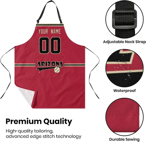 Miniatura 7 de ANTKING Custom Apron with Pocket Custom Any Name and Any Number Gifts for Dad Men Fans